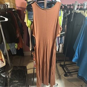 See You Monday Backless Tan Dress